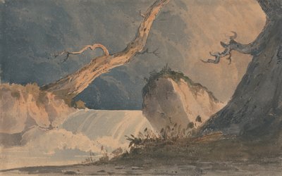 Cascada en un paisaje desolado de John Sell Cotman